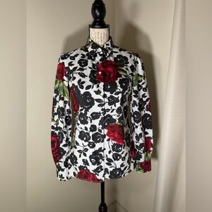 Dolce & Gabbana Floral Blouse - Red, Black, White